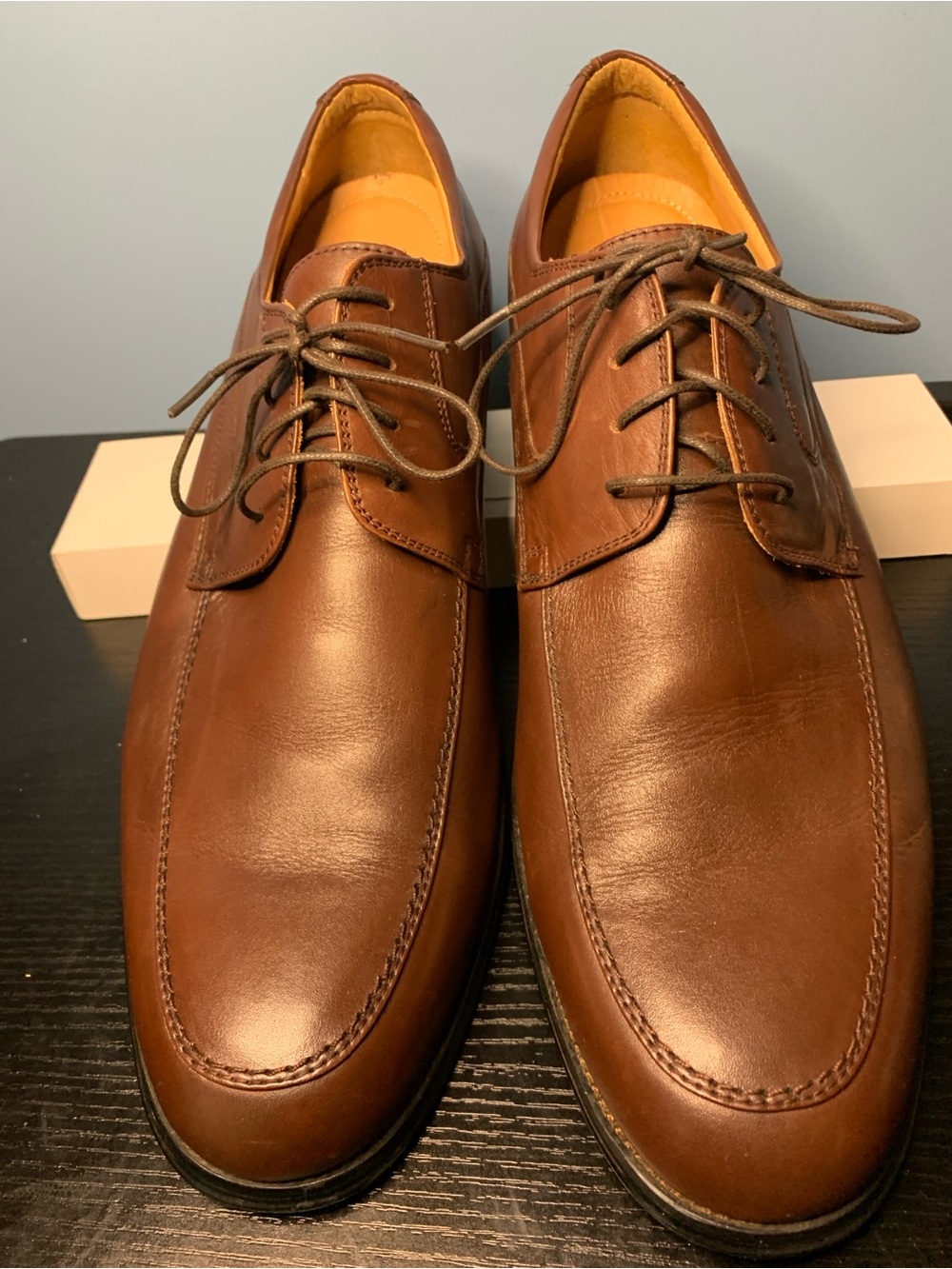 Abeo Chestnut Brown Leather Lace-Up Oxfords